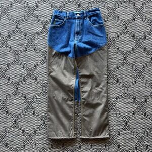 Cabelas Pants Womens 14 Blue Brown Hunting Double Knee Workwear Utility Riding